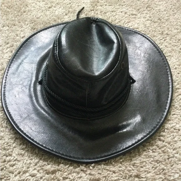 Men’s Faux Leather Cowboy Hat - Picture 16 of 16